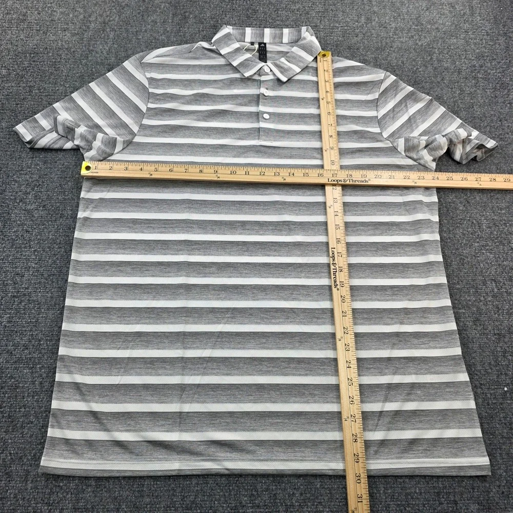 Adidas Golf Polo Shirt Mens XL Gray White 2 Color‎ Stripe HR7983 NWT